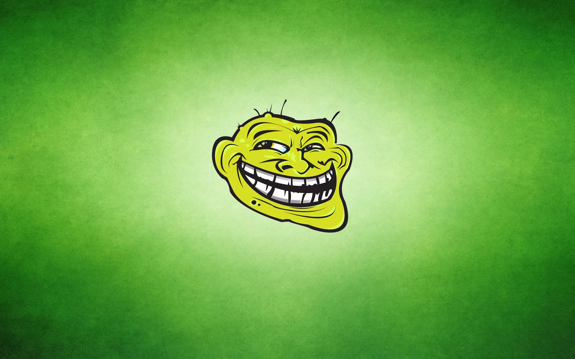 trollface trollfeys face troll green background green smile toothy