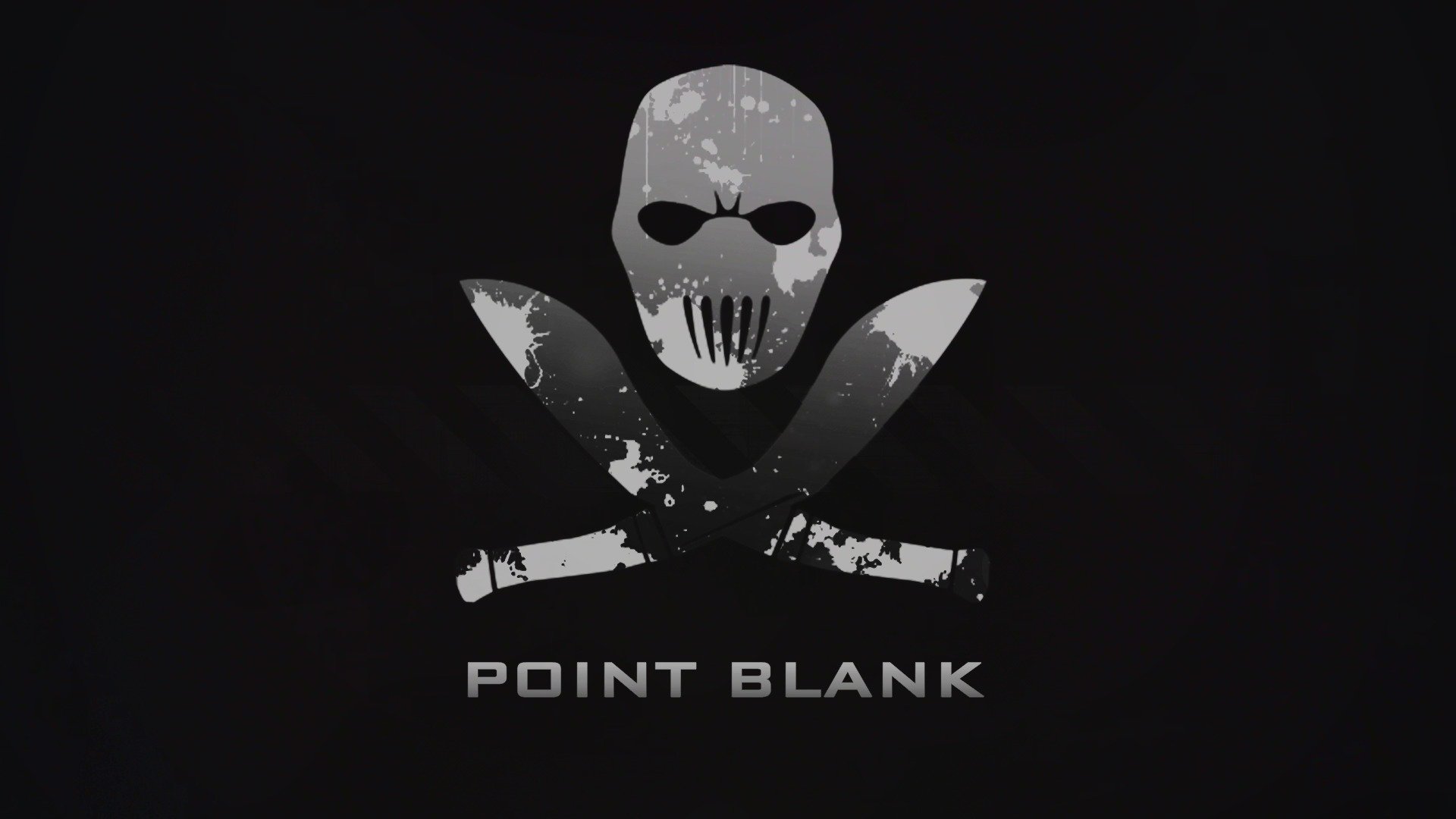 point blank minimalism skull game black background