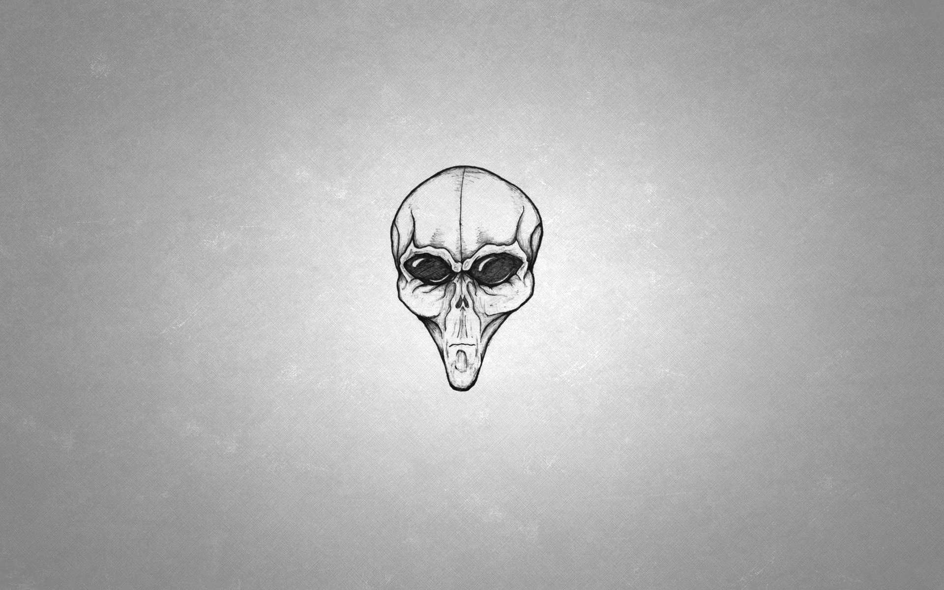 alien alien alien alien head black and white background