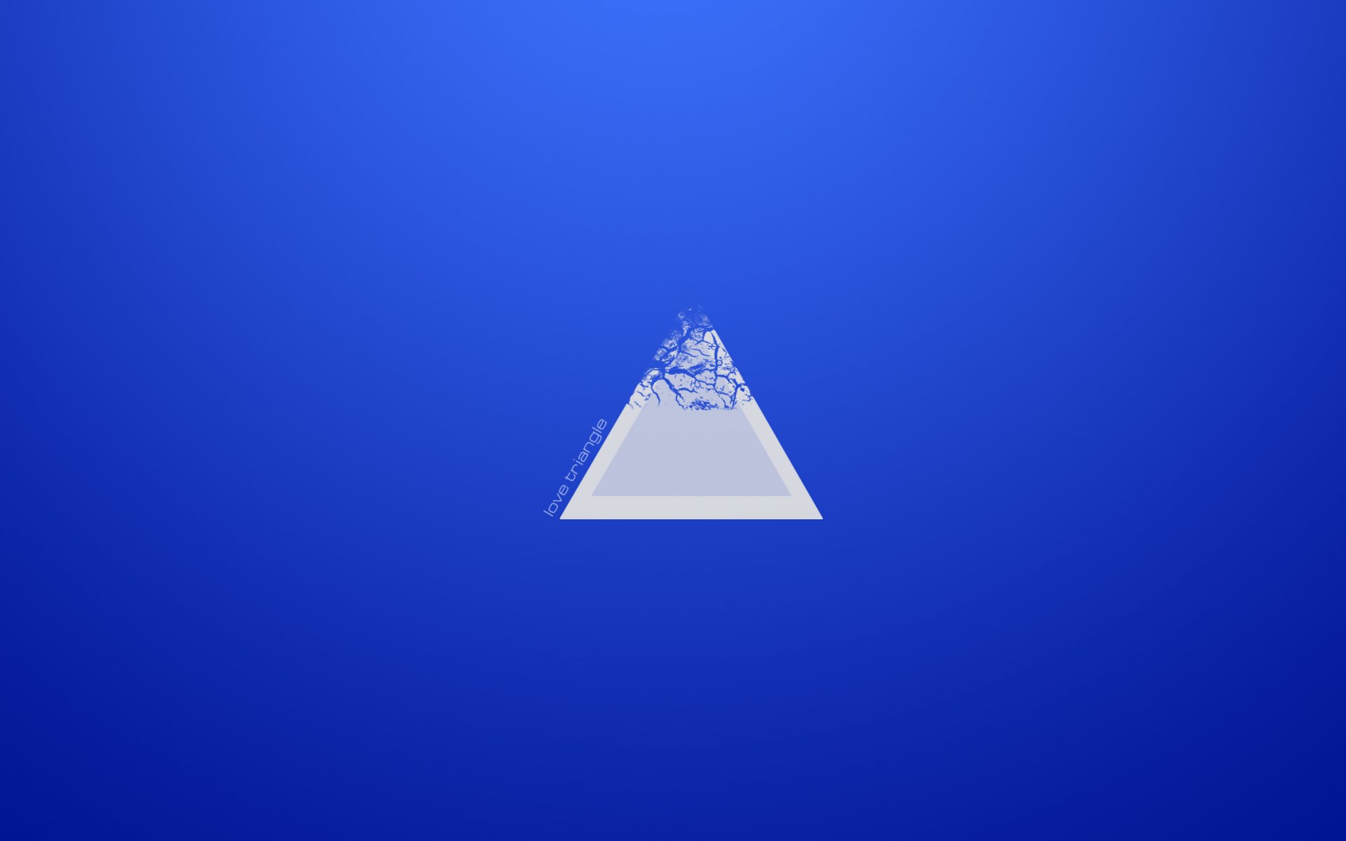 triangle blue emptiness white