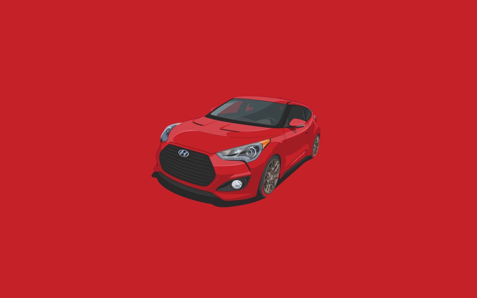 hyundai veloster samochód czerwony minimalistyczny