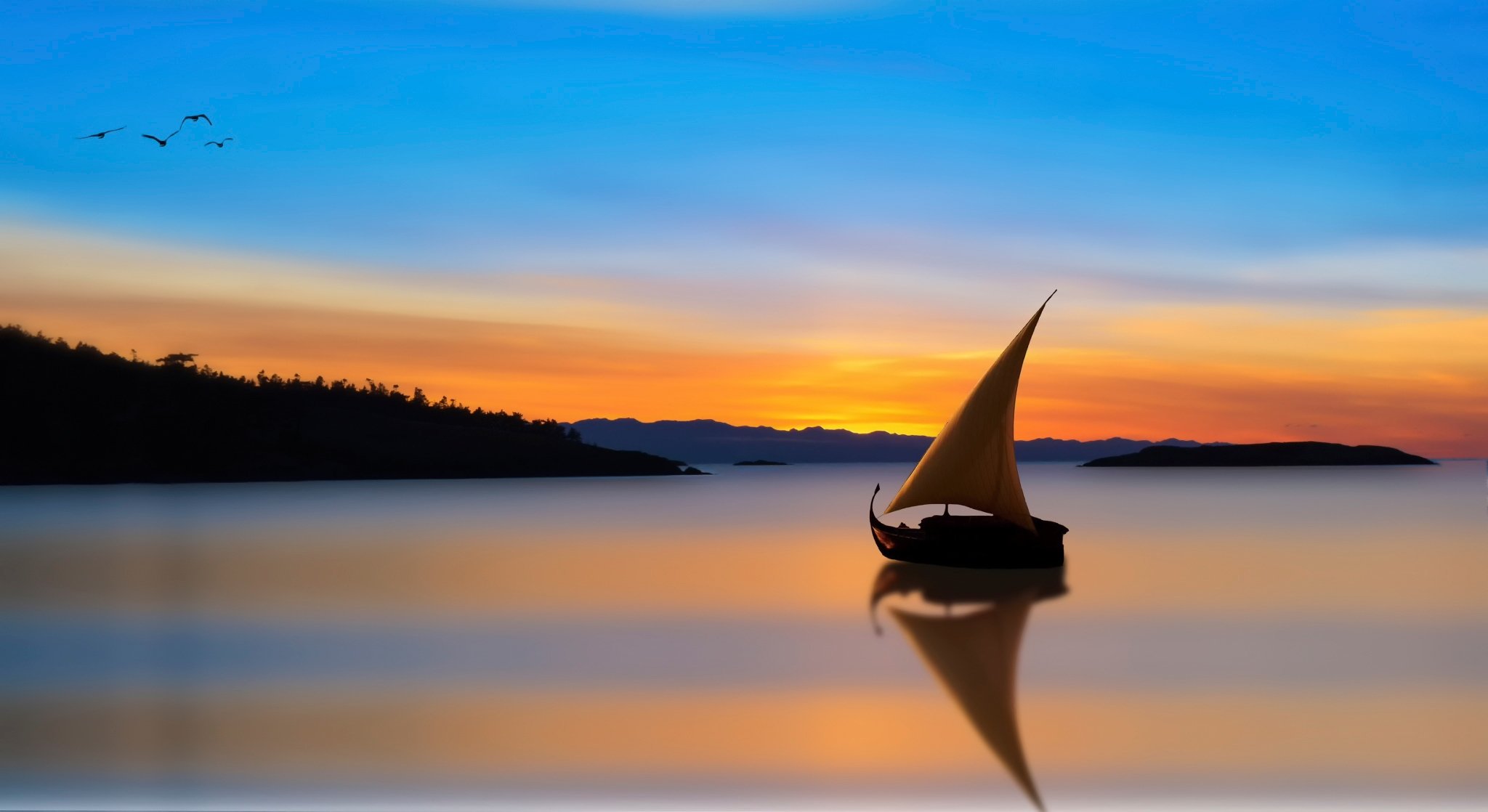 barco vela reflexión