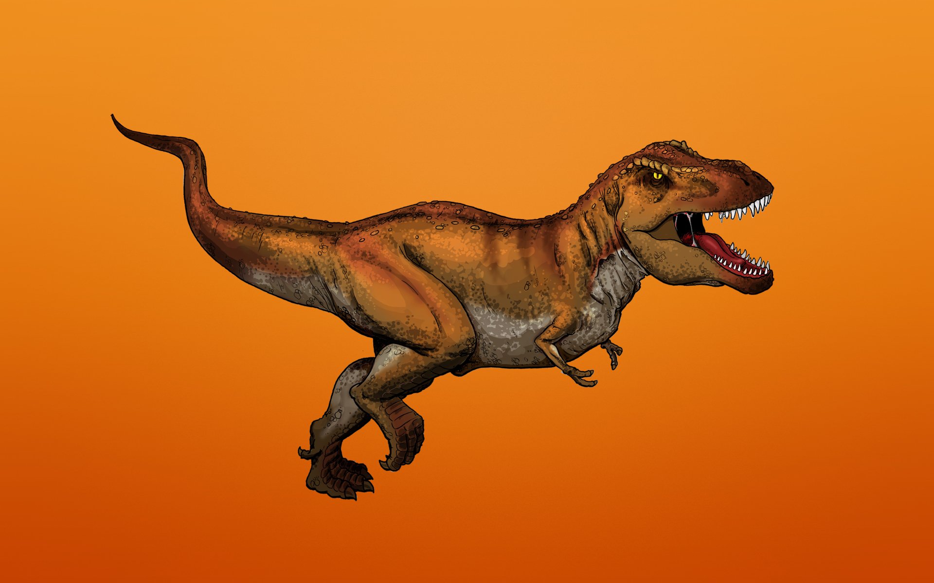 dinosauro tirannosauro tirannosauro sfondo rossastro predatore dente t-rex