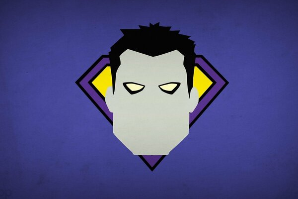 Arte minimalista con el héroe del universo DC Bizarro