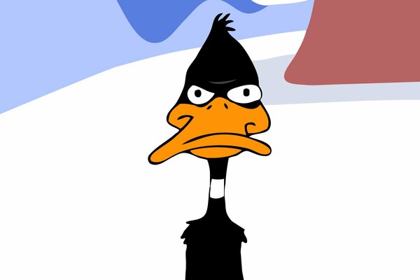 Duck from a cartoon in black