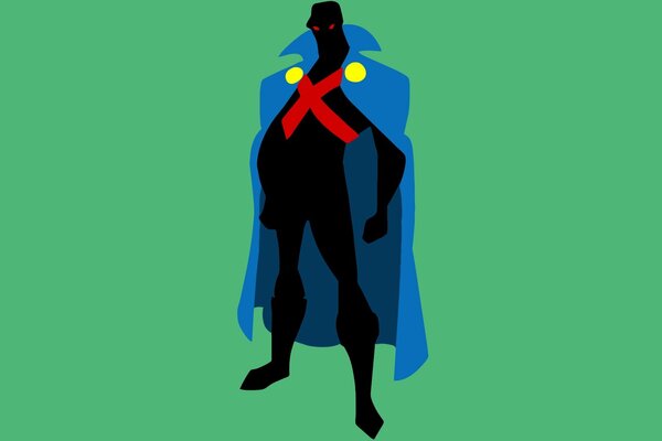 Hunter from the League of Justice in full height on a green background