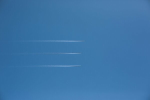 Three stripes in the sky. minimalism