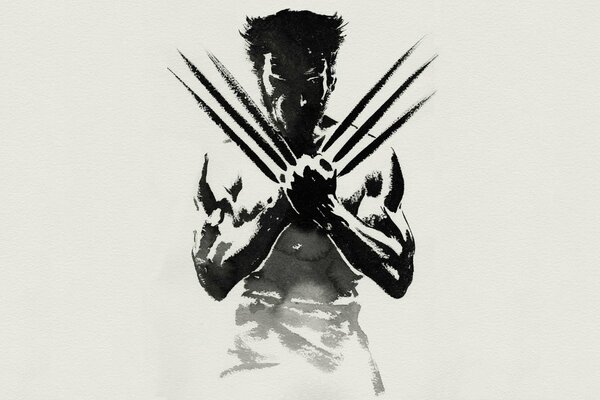 Carta da parati con wolverine. Artigli lunghi di Wolverine