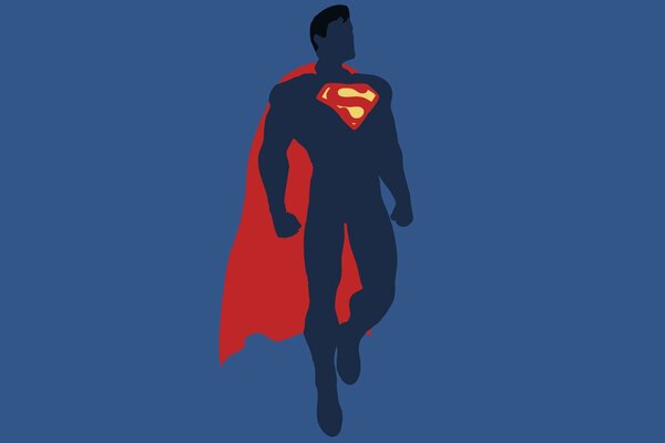 Dc minimalistic picture of a super man on a blue background