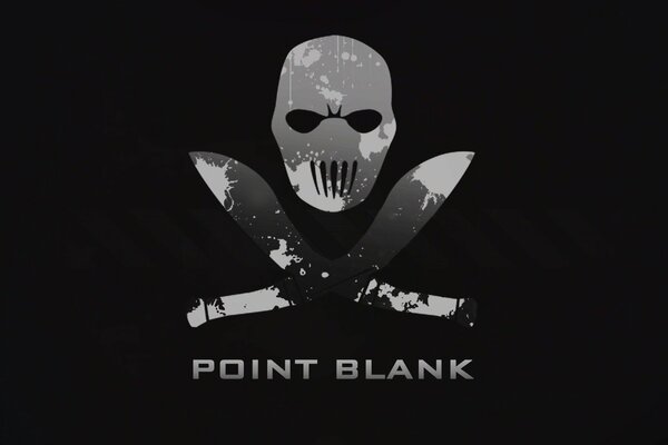 On a black background, a skull in the game