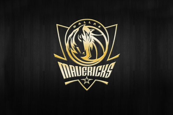 Emblema del Club de baloncesto Dallas Mavericks, NBA en oro