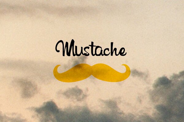 Mustache in minimalist art