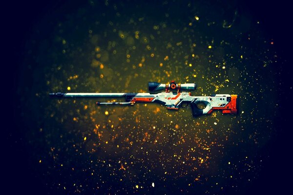 Cool sniper rifle on a bright background