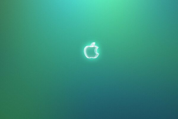 Apple on a green background