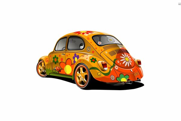 Bright volkswagen beetle car