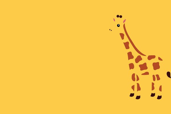 Giraffe auf gelbem Hintergrund Minimalismus