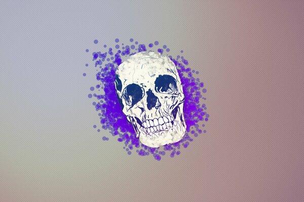 White skull with purple edging