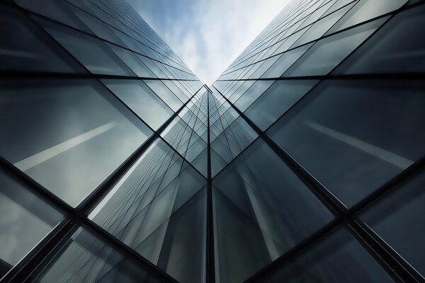 Glass skyscrapers photo from below