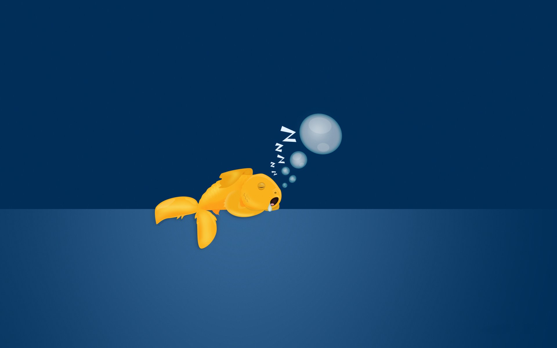 goldfish sleeping bubbles background