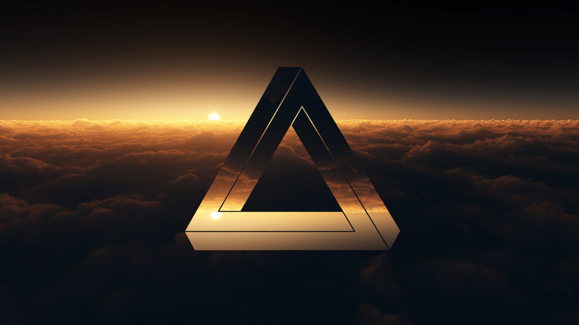 triangle penrose clouds sunset