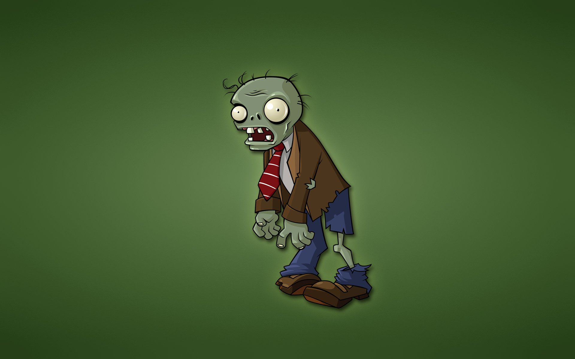 zombies plants vs. zombies fond vert minimalisme cravate rouge