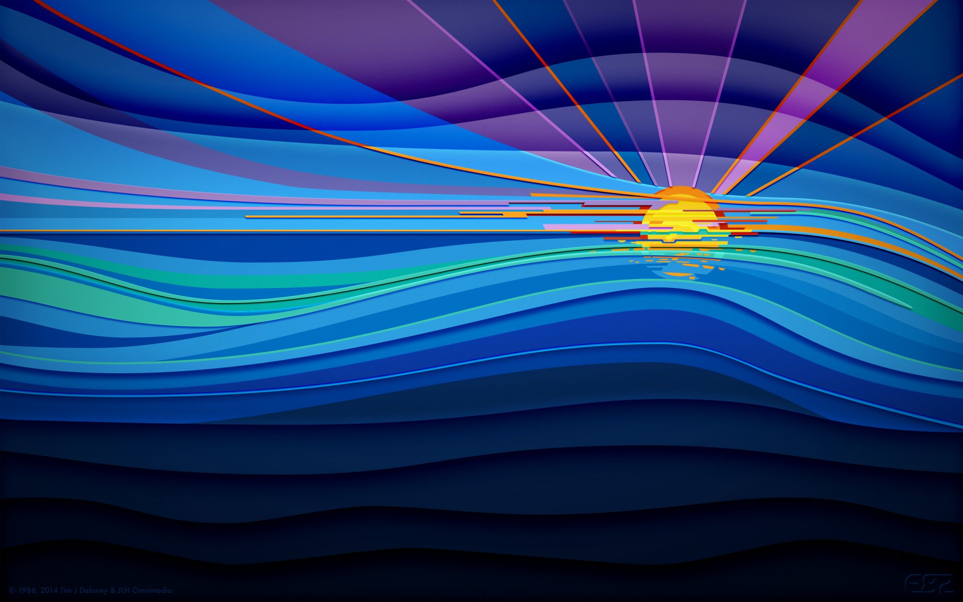 ky sea sun rays line