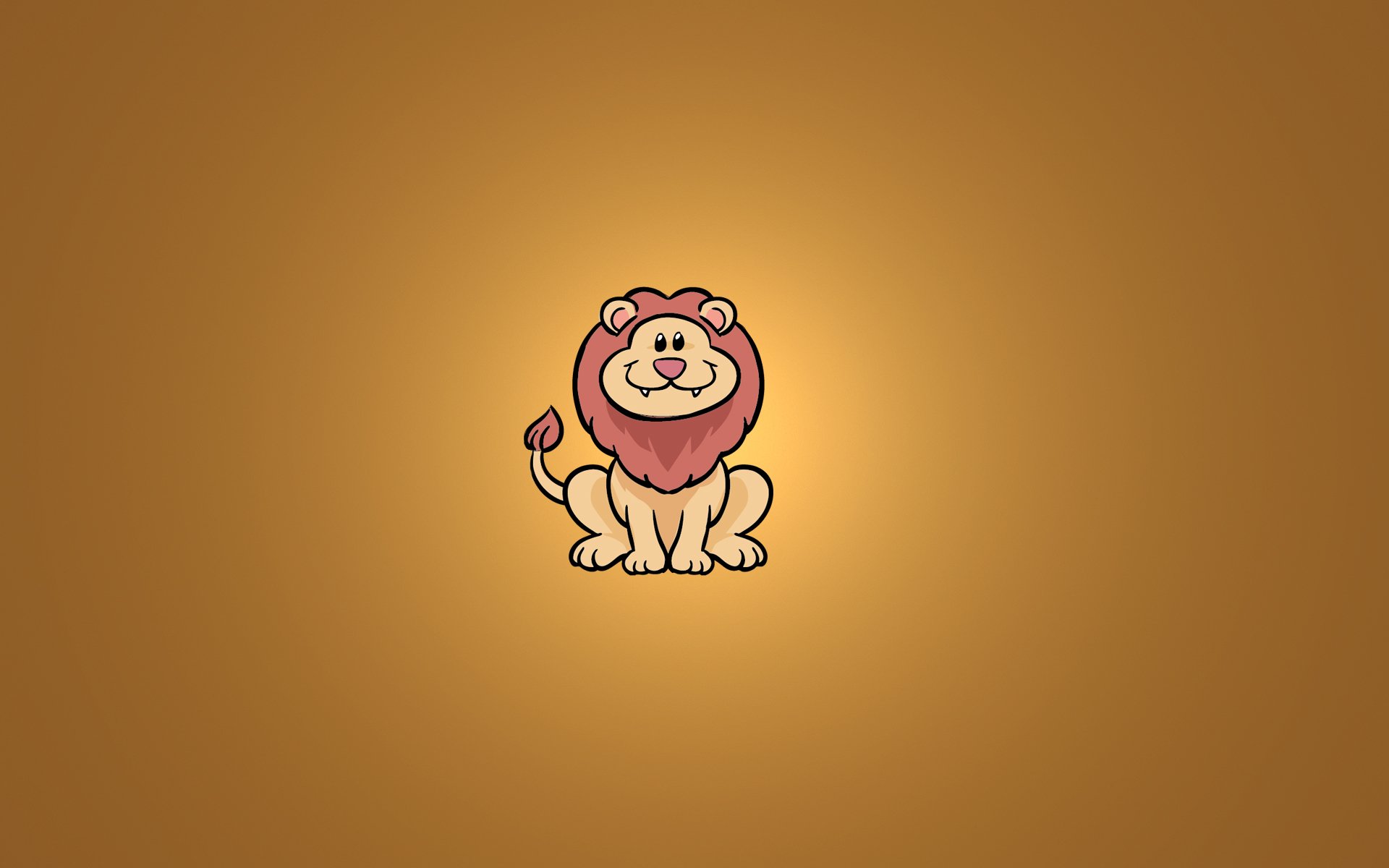 lion animal sitting minimalism smile