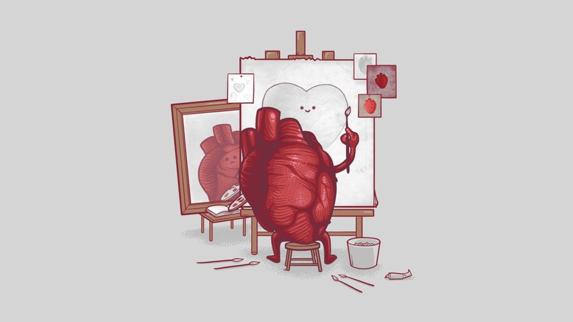 heart canvas brush art paint