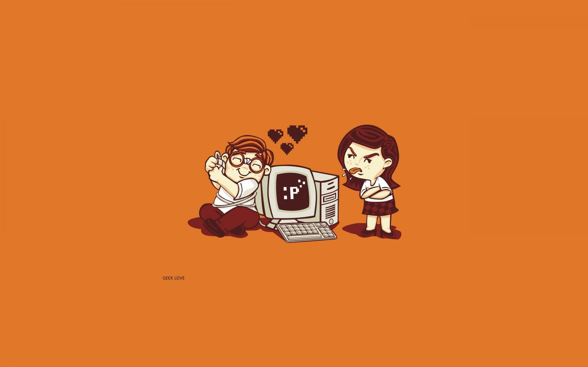 chico chica computadora relación amor geek amor