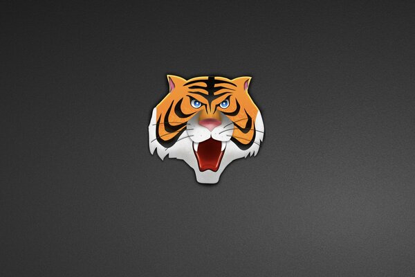 Tiger head sticker on black background