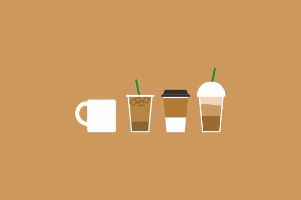 Art Minimalismus von Kaffeegetränken