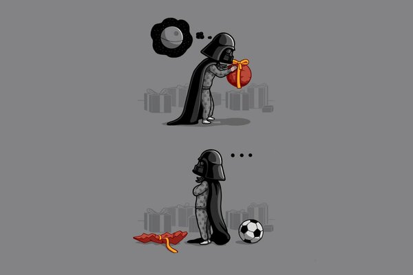 Darth Vader, who received a soccer ball as a gift