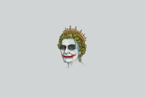 Joker s head with a crown drawing