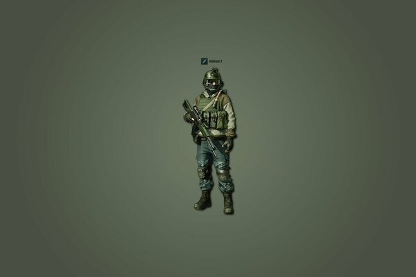 Battlefield 3 soldier on a gray background