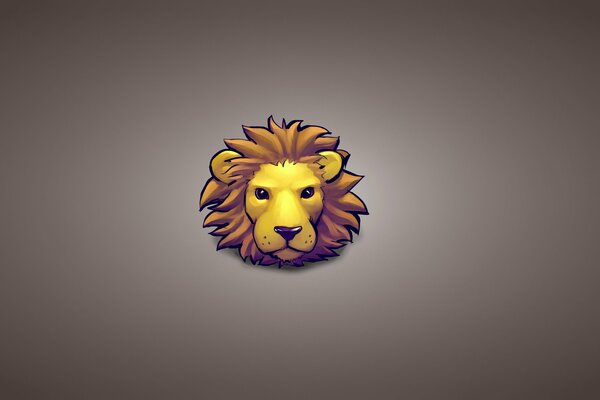 Lion s head on a gray background