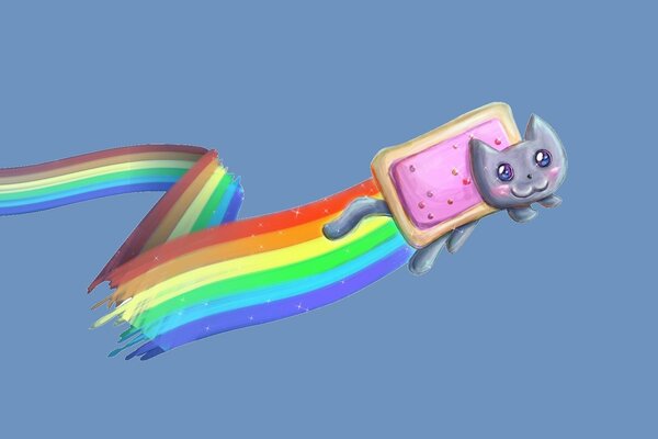 NYAN Kat vola su un arcobaleno