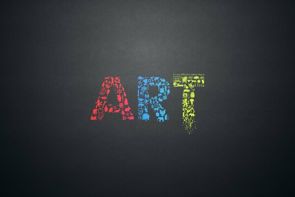 Art, dark background, creative letters