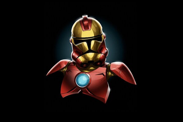 Iron Man on a black background