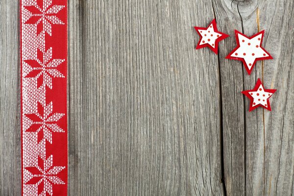 Ribbon with stars on a tree background