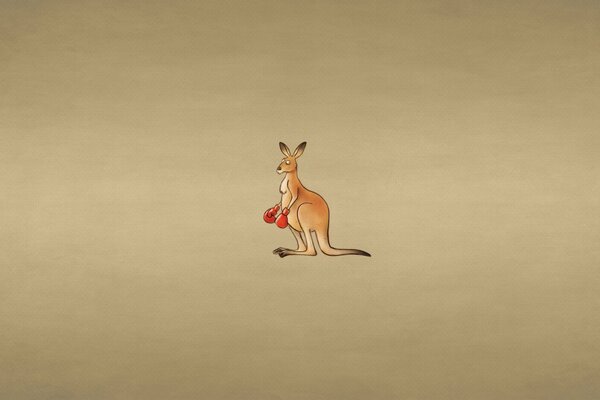 Kangaroo in red boxing gloves