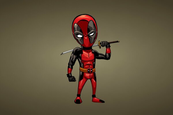 Deadpool sostiene una espada negra