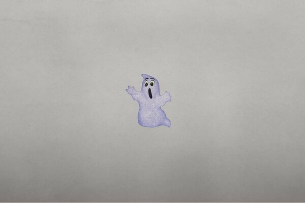 A white ghost with a scary face