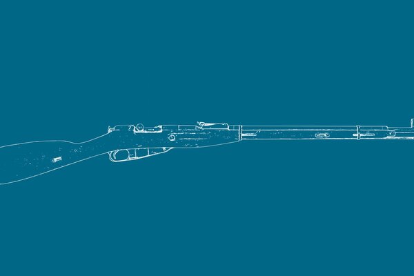 Picture of a rifle on a blue background