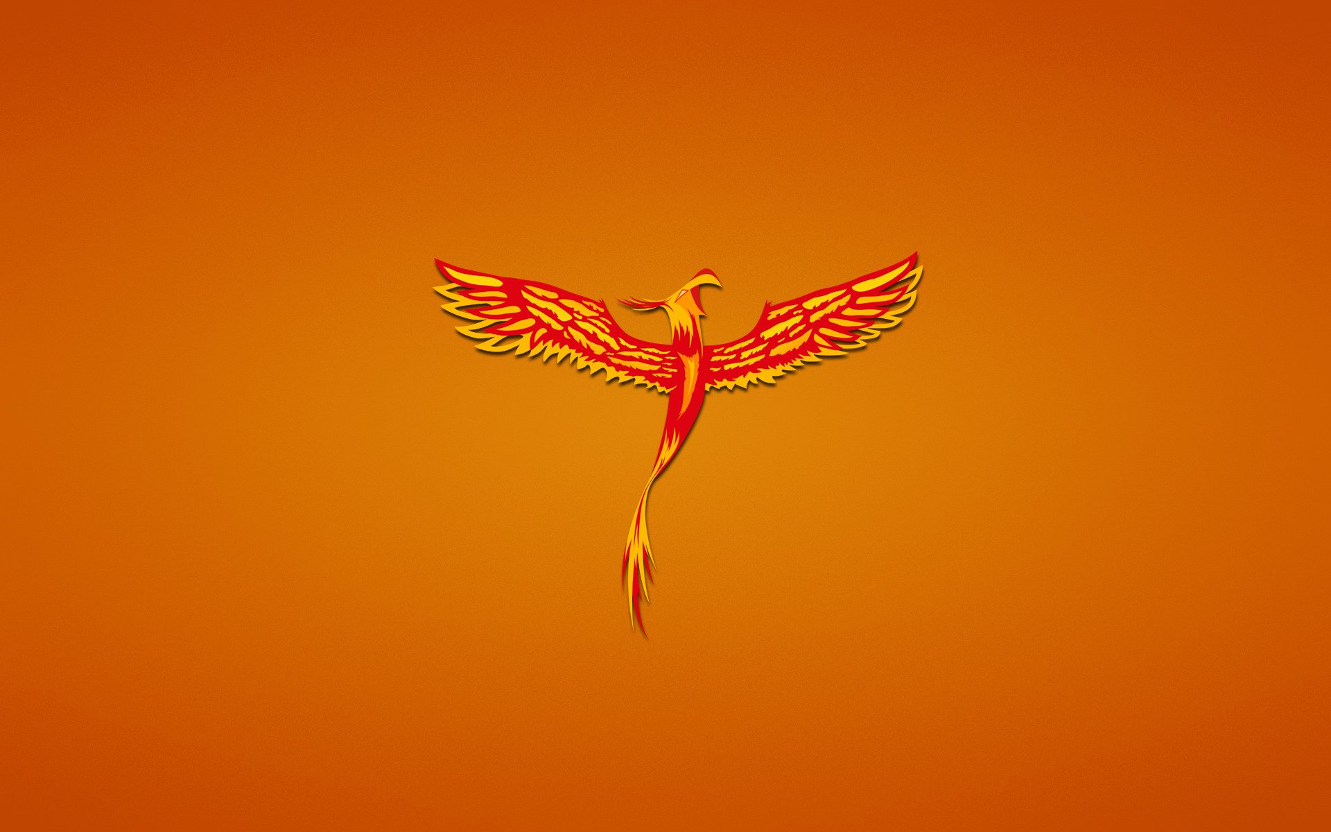 phoenix uccello rosso sfondo rossastro minimalismo