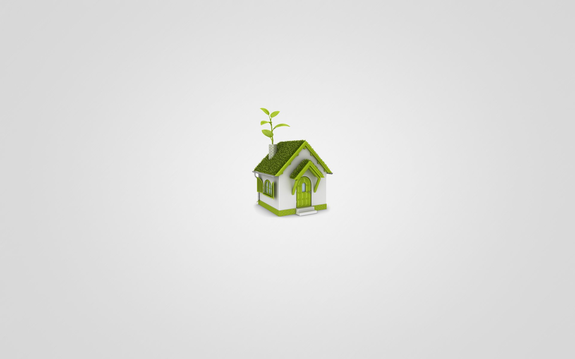 house house green white light background grass leaves minimalism