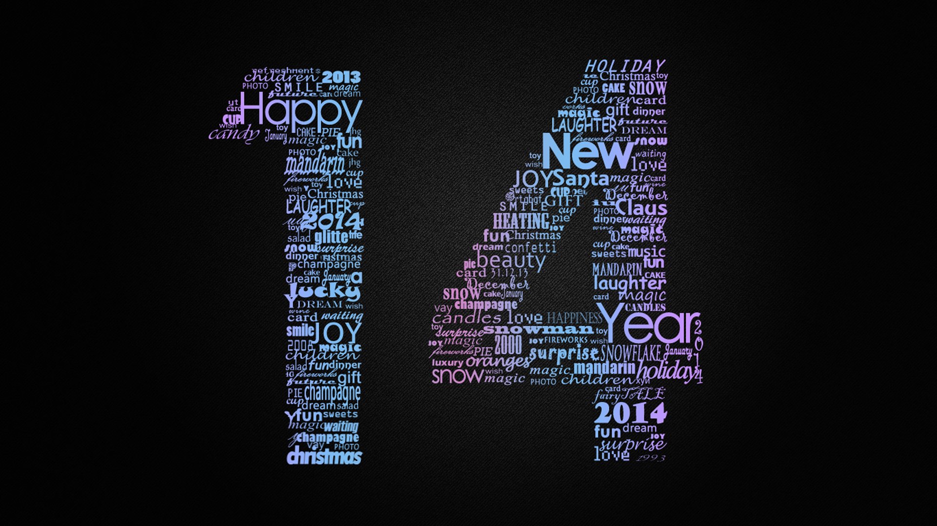 typography words 2014 new year