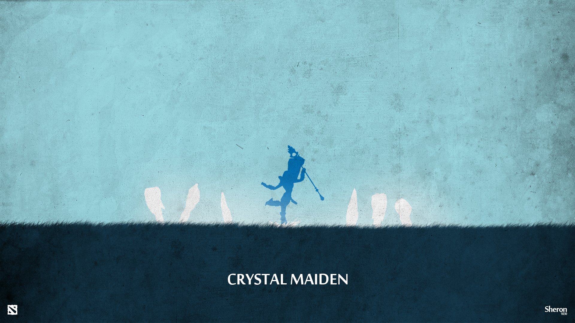 dota 2 crystal maiden valvola blu ghiaccio minimalismo sheron1030