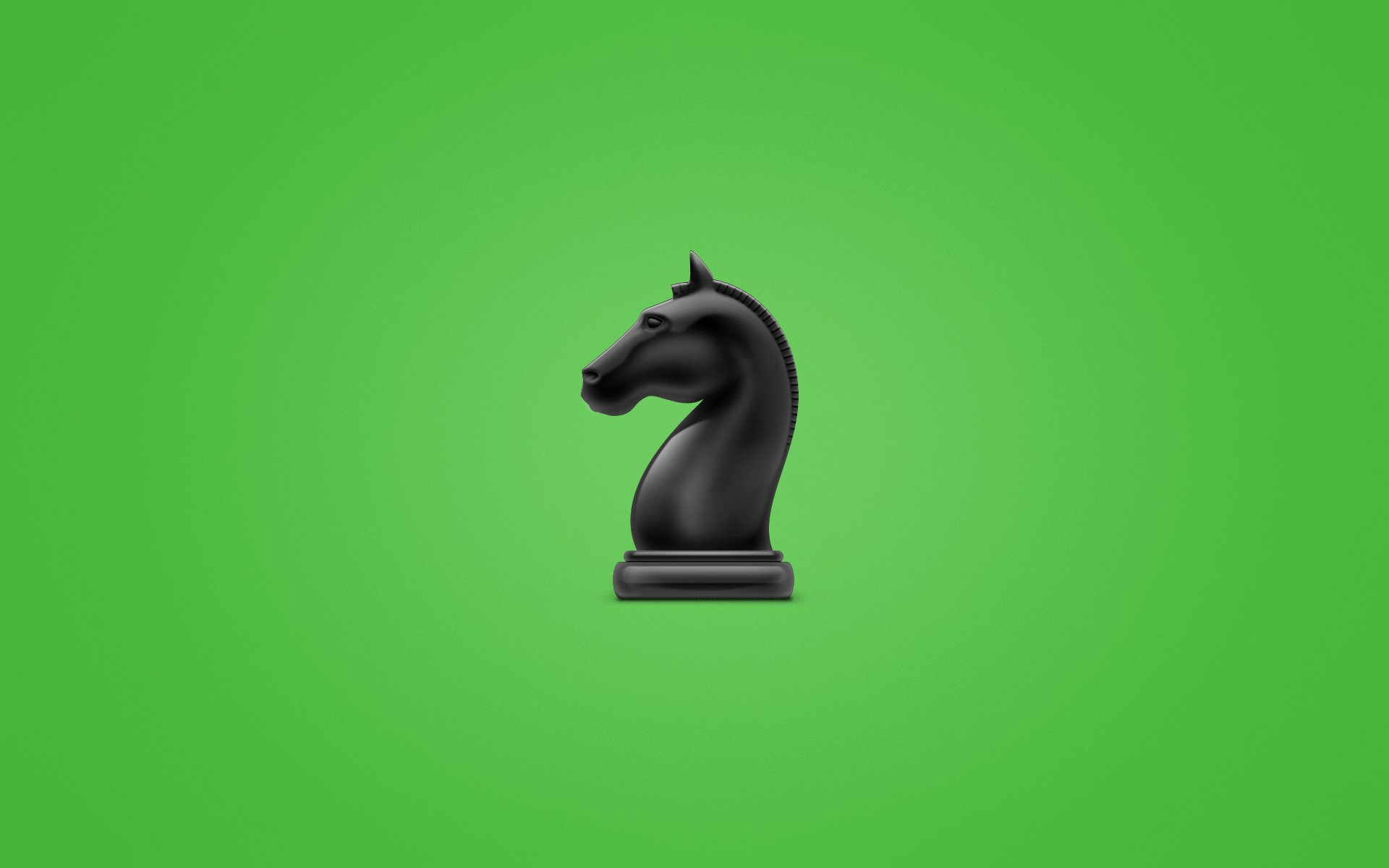 chess horse green background minimalism