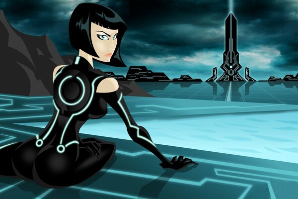 Vector illustration with a Quarry from the movie Tron. Legacy 