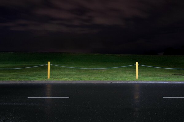 Road and grass minimalism